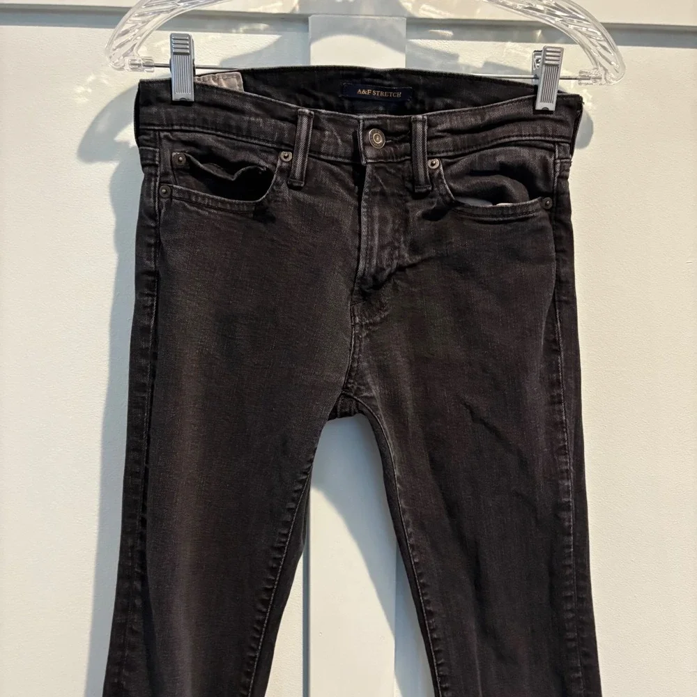 Abercrombie‎ & Fitch Black Skinny Jeans Men 28x28 (Tag 28x30) Stretch Slim A&F